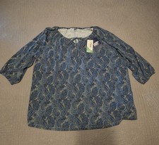 Lands' End NWT 2X Women's Peasant Tunic 3/4 Sleeve picture