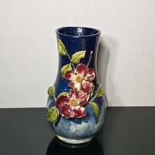 Antique T.J. Wheatley Cincinnati Faience Vase No 29 Applied Flowers c1880 picture
