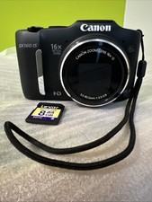 Canon PowerShot SX160 IS Digital Camera 16.0MP Black 16x Zoom + SD Card picture