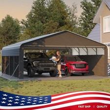 Carport Outdoor 20x20 FT Metal Canopy Upgraded Support W /220g Tarp Heavy Duty picture