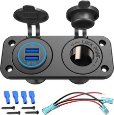 12V Waterproof USB Outlet with Dual Ports for Marine and Automotive Applications picture
