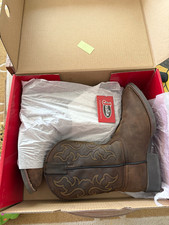 Justin SW1001 Brown Buffalo Leather Western Cowboy Boots Men's 11.5 EE picture