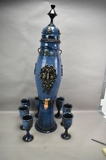 Ron Aubuchon Stonehenge Pottery Beverage Dispenser Goblets Northwinds Face Art picture