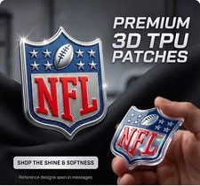 1 Silver NFL Shield MVP Iron On Plastic Jersey Patch, limited time, New picture