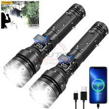 2Pack 99000000LM Super Bright LED Tactical Flashlight Rechargeable Flashlights picture