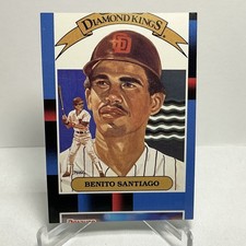 RARE Severe Miscut Error - 1988 Donruss Diamond Kings Benito Santiago picture