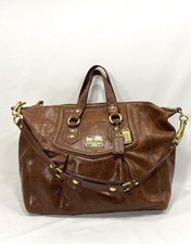 COACH Madison Audrey Convertible Brown Leather Satchel Bag Style #14316 RETIRED picture