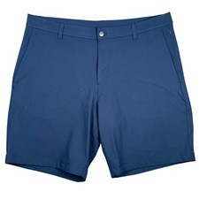 Lululemon Commission Shorts Men's 38 Navy Warpstreme 9in Classic Fit Golf Chino picture