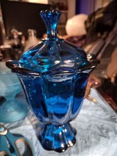 Vintage Viking glass Epic 6 Petal Covered Candy  Dish In An Vibrant N... picture