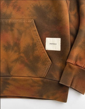 DROP DEAD Clothing Hoodie XL Brown Orange Tie Dye Acid Wash Y2K Streetwear picture
