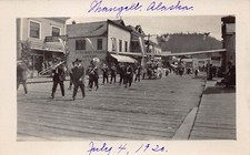 RPPC Wrangell AK Alaska Main Street 4th of July Parade Music Photo Postcard D48 picture