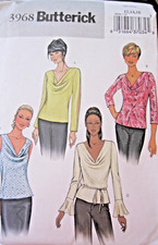 Butterick #3968 MISSES' PULLOVER TOPS Uncut Sewing Pattern Size 12-16 picture