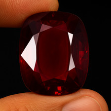 Certified Natural Almandine Red Garnet 100.05 Ct Cushion Cut Loose Gemstone picture
