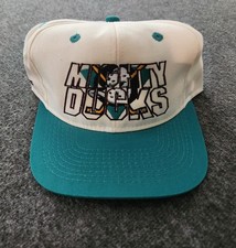 Vintage Anaheim Mighty Ducks Snapback Hat 90s 1 Apparel Made I USA Ghost NHL Cap picture
