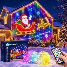 2027 Christmas LED House Net & Smart Outdoor Wall Curtain Light, RGB Remote picture