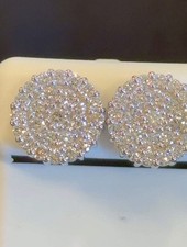 2.13 CARAT CERTIFIED LAB GROWN DIAMONDS 13 MM STERLING SILVER RHODIUM PLATED STU picture