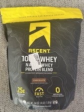 Ascent 100% Whey, Native Whey Protein Blend, Chocolate, 4.25 lbs 🇺🇸 Whey. picture