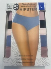 Felina, 5-Pack Pima Cotton Stretch Wide Waistband Hipster Panties (Size Large) picture