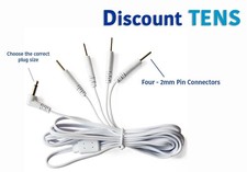 TENS Lead Wires - Port Doubler - Four 2mm Pin Connectors -  Quantity: 2 picture