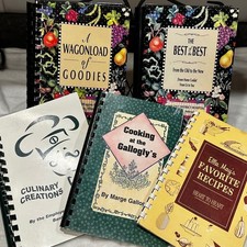 Morris Press Vintage Community Cookbooks Lot of 6 Spiral Bound 1965-2000 Good picture