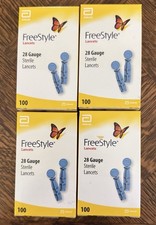 Lot of 4 Freestyle 28 Gauge Sterile Lancets Box of 100 count 400 Total exp. 2030 picture