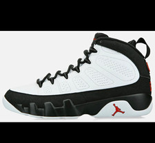 Jordan Air Jordan 9 Men's White/Black/Red Mid Top Lace Up Basketball Sneaker picture