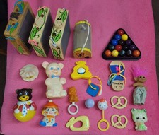 Vintage Toys and Baby items including wooden bug boxes/rattles/dolls 1950's-70's picture