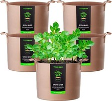 VIVOSUN 5-Pack 25 Gallons Grow Bags Thickened Nonwoven Fabric Pots with Handles picture