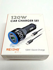 NEW Rexing - 120W Vehicle Quick Charger with 2 USB-C & 1 USB Port Compatible picture