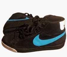 Vintage Nike Blazer High Black Vivid Blue Suede Sneakers Size 12 best price exce picture