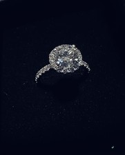1.52 Carat Platinum Halo Diamond Engagement Ring picture