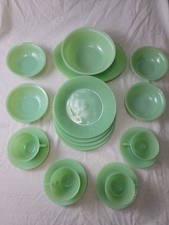 Vtg 50’s Jadeite Fire King Jane Ray SET OF 18 picture