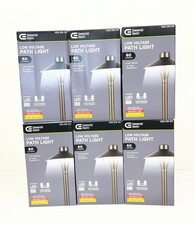 6PK Commercial Electric 60 Lumen Low Voltage Brass LED Outdoor Path Light picture
