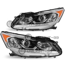 For 16-17 Honda Accord Halogen LED DRL Headlights Assembly Pair 2016 2017 picture
