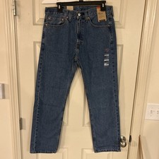 Levis 505 Jeans Mens 32x30 Blue Denim Regular Fit Straight Leg NEW WITH TAGS picture