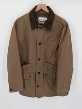 Orvis Barn Coat Mens Medium Brown Chore Field Jacket Corduroy Collar Quilt Lined picture