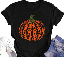 Halloween Pumpkin Shirt Leopard Black Unisex S-234XL picture