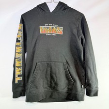 Vans Mens Black Pixel Flame Hoodie Off The Wall 66 Fire Graphic Sweatshirt M picture