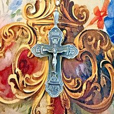 Fabulous 925 Sterling Silver Vintage East European Cross 2