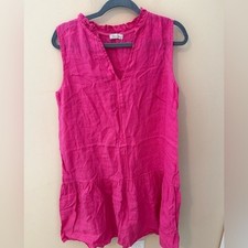 Bellambia Dress drop waist pink Linen - Made in Italy - Size S lagenlook picture