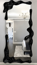 Luxury Sculptural Black Full-Length Mirror 35.4