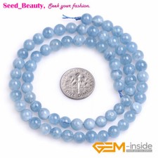 Natural Blue Aquamarine Quartz Gemstone Loose Beads Jewelry Making 15