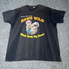 Vtg 1992 Hawg Wild Pig Roast Vulgar Biker T-shirt Faded Tee Single Stitch 2xl picture