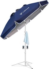 Premium Portable Shade Umbrella with Stand - 6.5ft Free Standing Canopy Navy picture