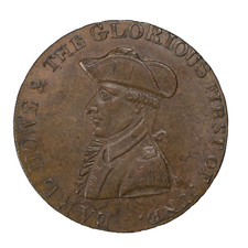 1794 Hampshire Emsworth Admiral Earl Howe Halfpenny Conder Token 1/2p D&H-20a picture