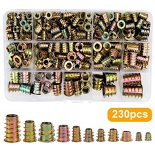230Pcs THREADED HEX DRIVE INSERT FIXING WOOD SCREW INSERTS NUTS M4/M5/M6M8/M10 picture