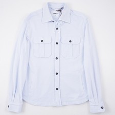 Manto S/S 2026 Ice Blue Pique Knit Cotton Overshirt Jacket M (Eu 50) NWT picture
