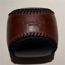 Genuine COACH Leather Paperweight Brown/Black – Rare Collectible – As New picture