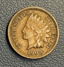 1908 Indian Head Cent - Copper Penny - Solid Album Filler picture