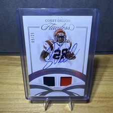 2025 Flawless Corey Dillon Game Used Memorabilia Signatures Auto Dual Patch /25 picture